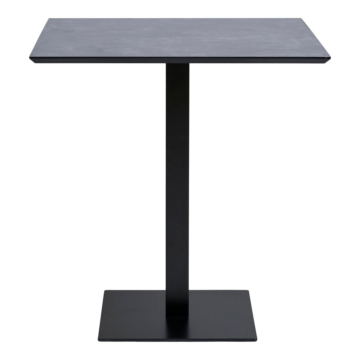 Fano Cafebord - Cafebord, Melamin, Mørk Sten, Sort Metal Base 70X70X75 Cm