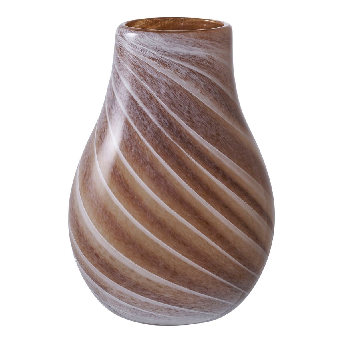 Vase - Vase, Glas, Brun Ø16X23 Cm