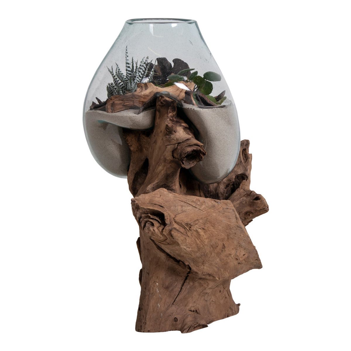 San Marino Waterdrop - Waterdrop, Teak/Glas, Natur, H50 Cm