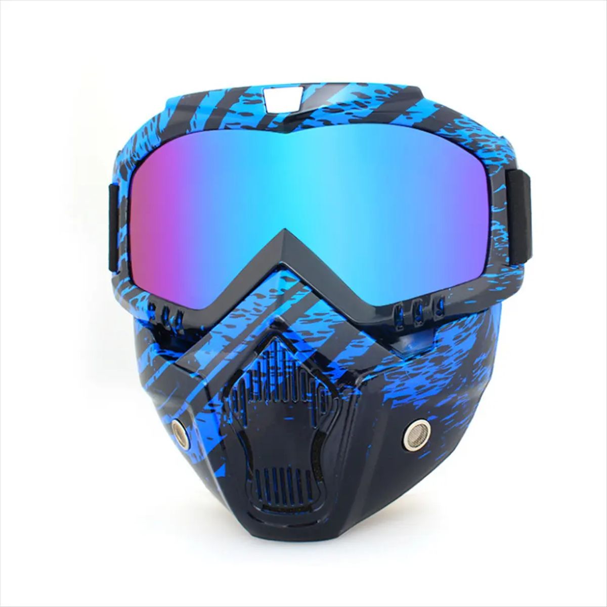 Gel Blaster Fullface Custom Maske - Blue Rainbow