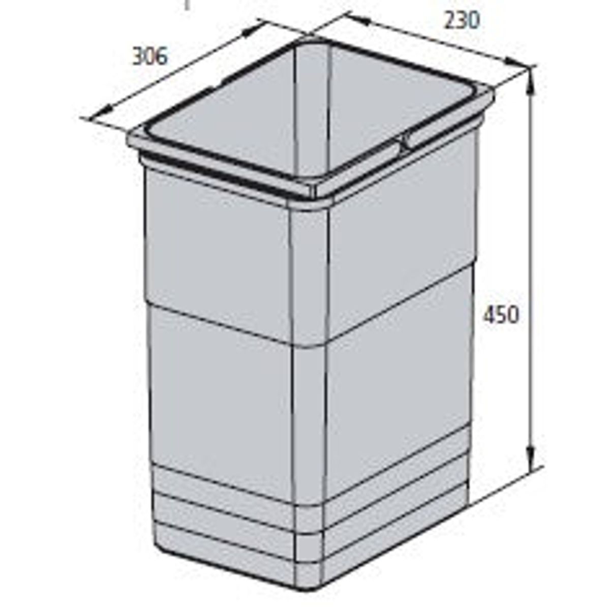 Ninka system, løse spande og tilbehør - 26 liter H450x306x230