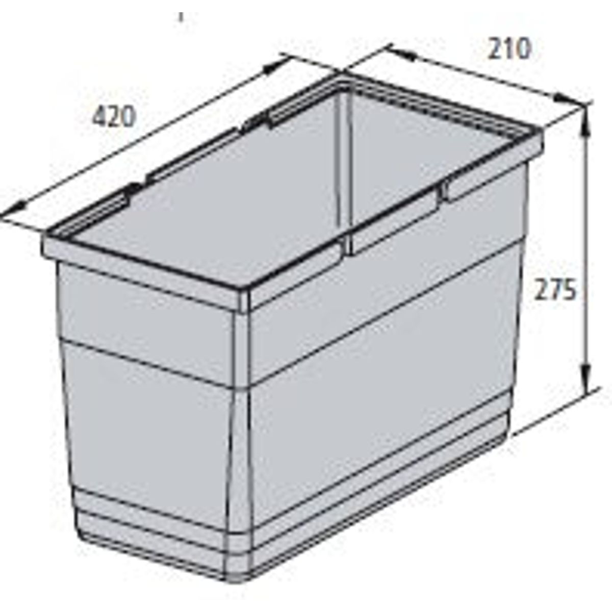 Ninka system, løse spande og tilbehør - 21 liter H275x423x210