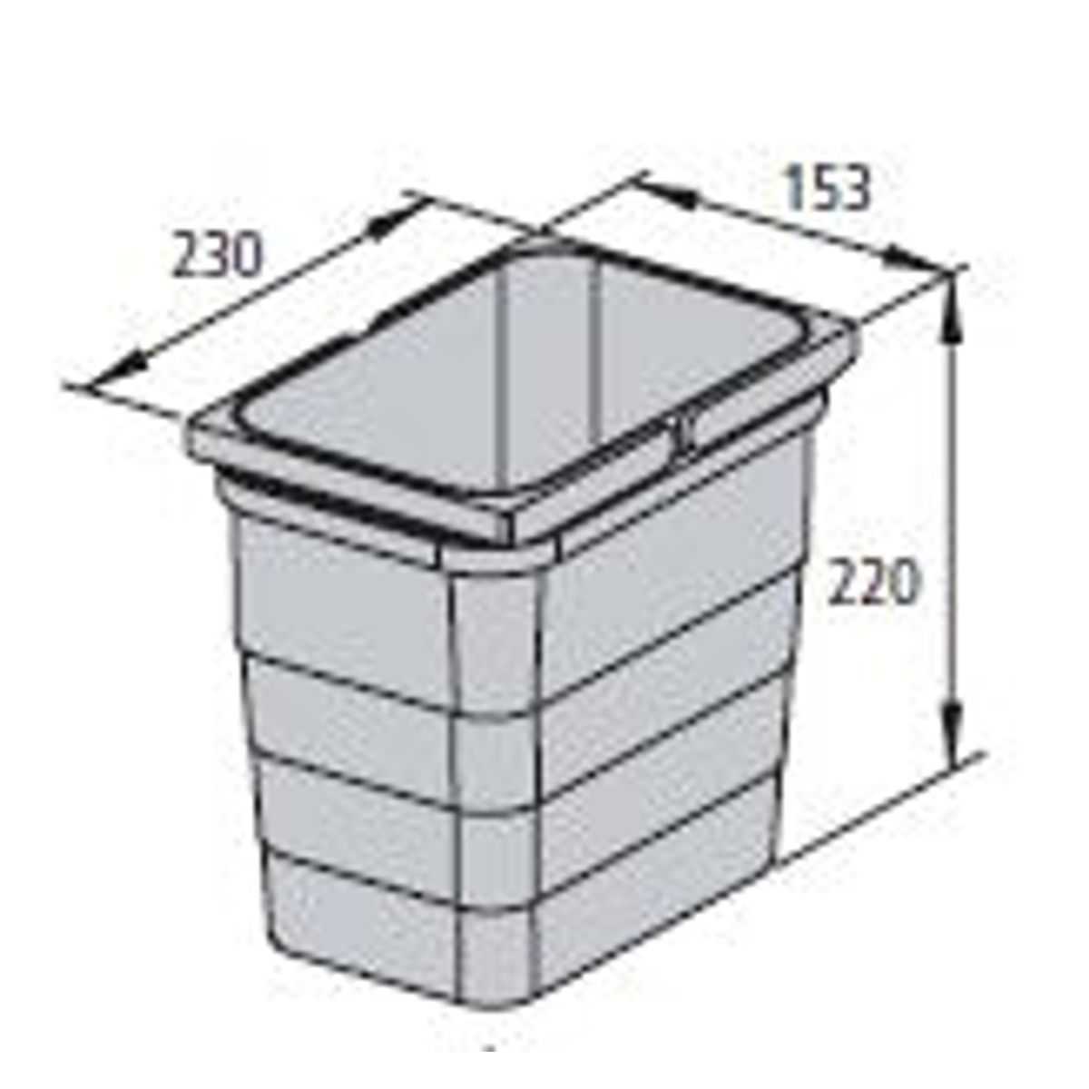 Ninka system, løse spande og tilbehør - 5.5 liter H220x230x153