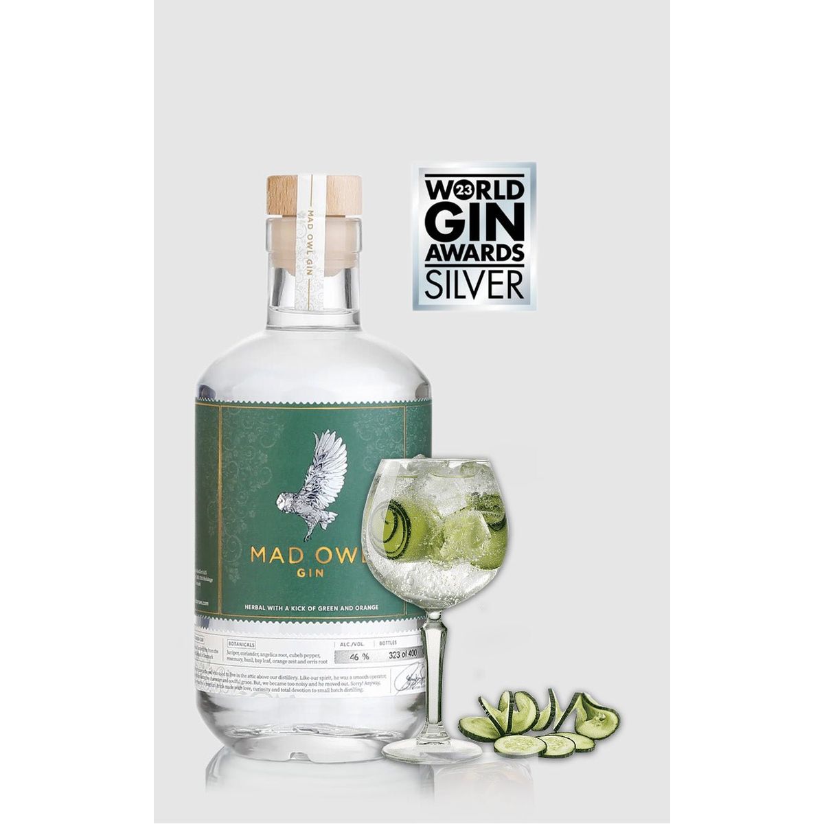 Mad Owl Gin Herbal, 46% alkohol