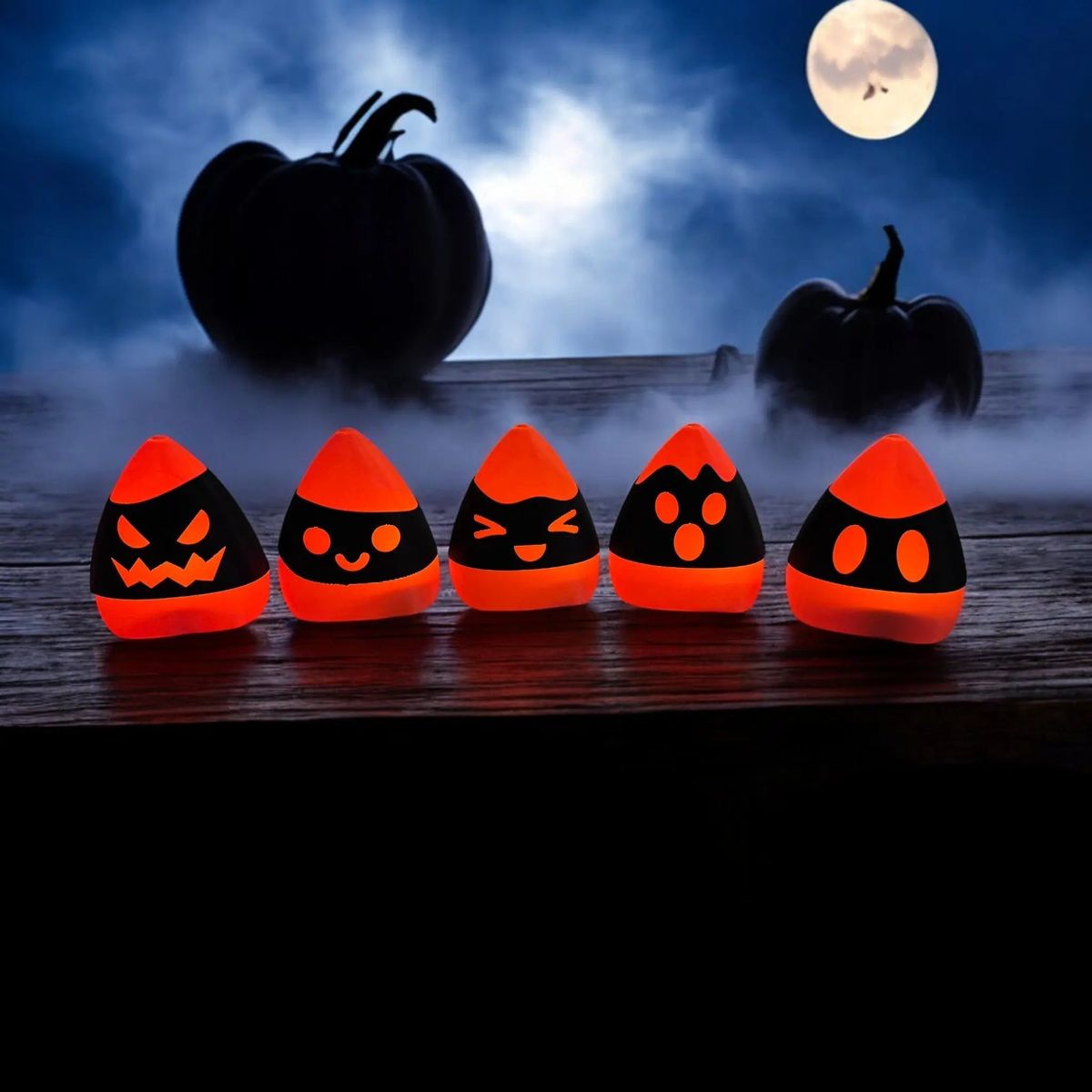 Halloween Onigiri Lys Søde Candy Corn Design - Sæt af 5 stk inkl maske