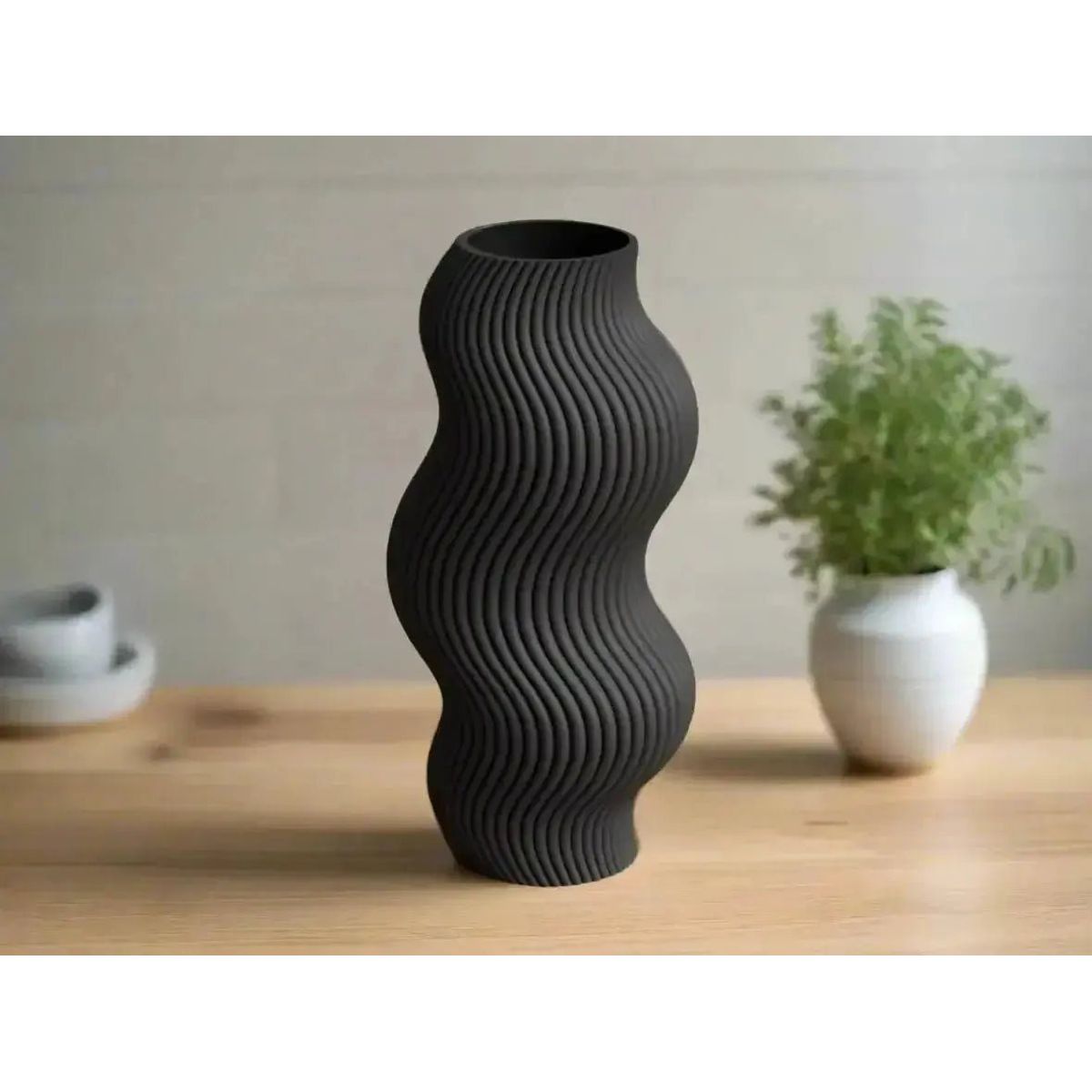 Sabre Moderne Bølge Vase - Sort