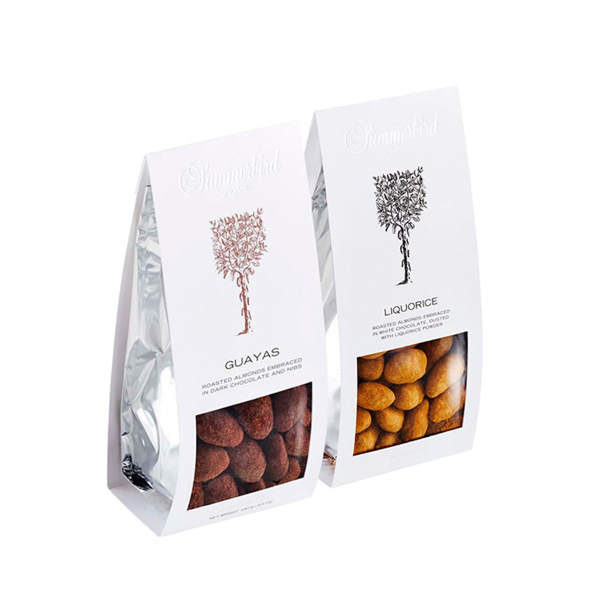 Sampak (mix selv) | 2 poser Chokoladedragérede mandler | Summerbird - Liquorice / Liquorice