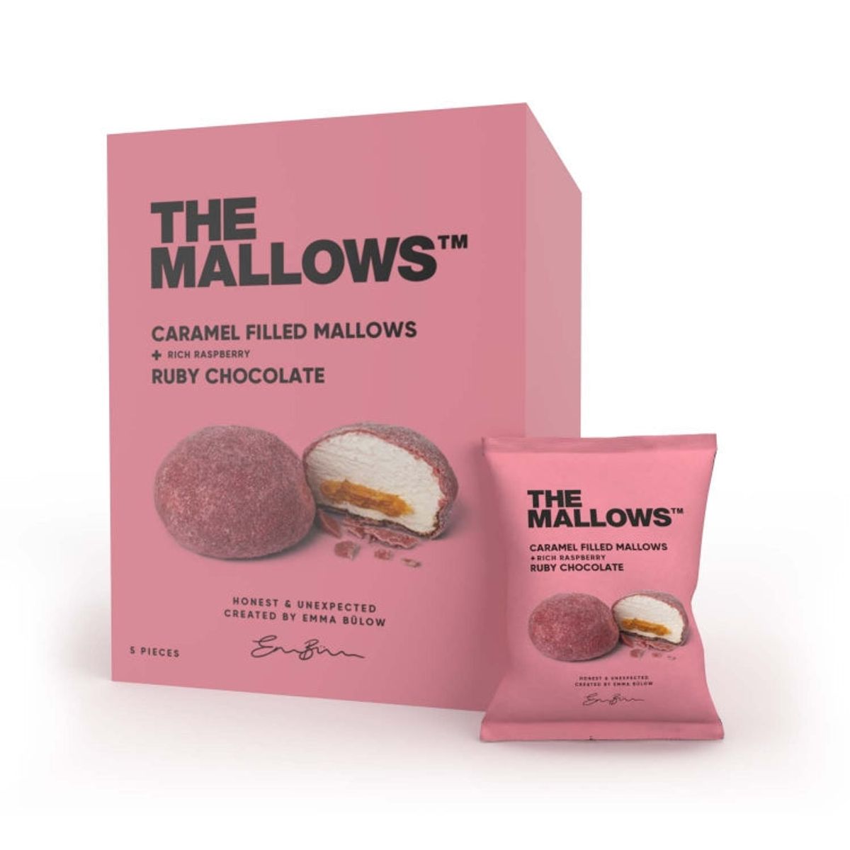 Caramel Filled Mallows Ruby Chocolate Box - The Mallows