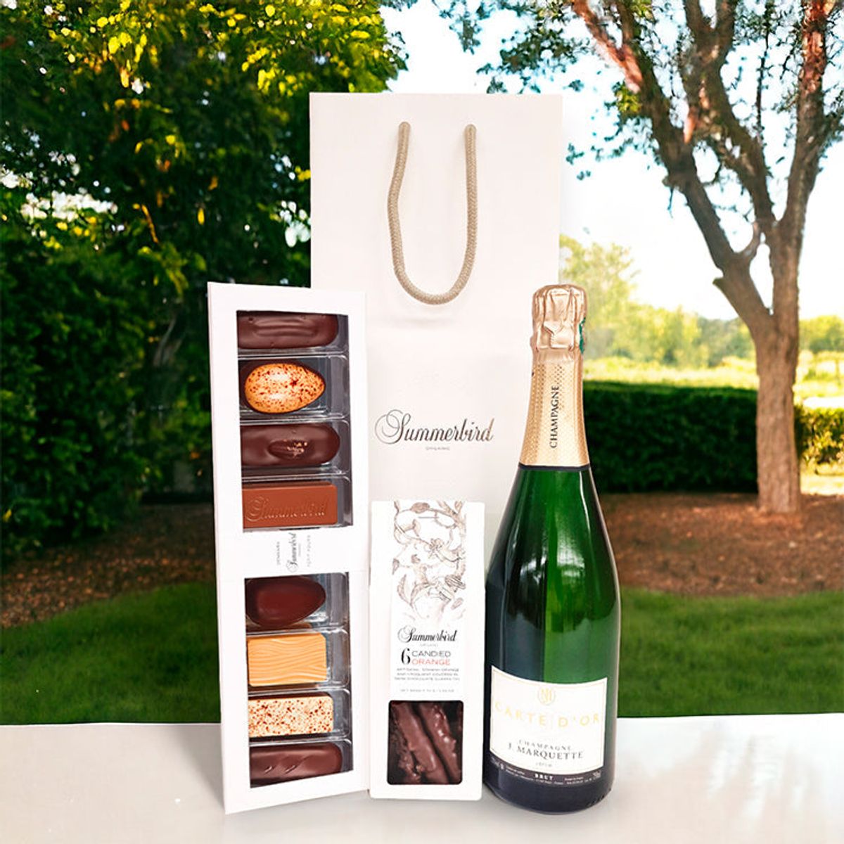 Chocolate & Champagne | gavepose med chokolade fra Summerbird