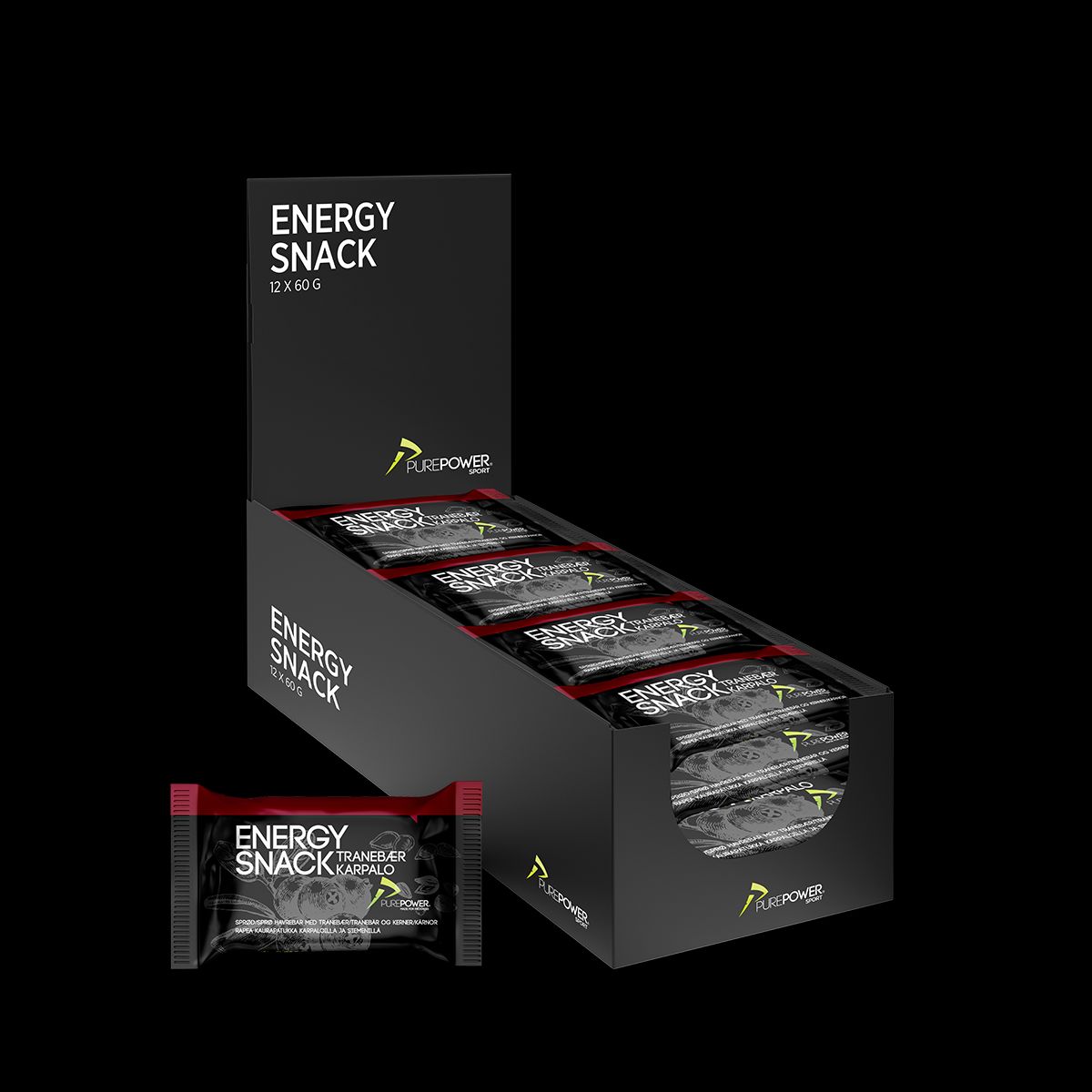 Energy Snack Tranebær 12x60 g