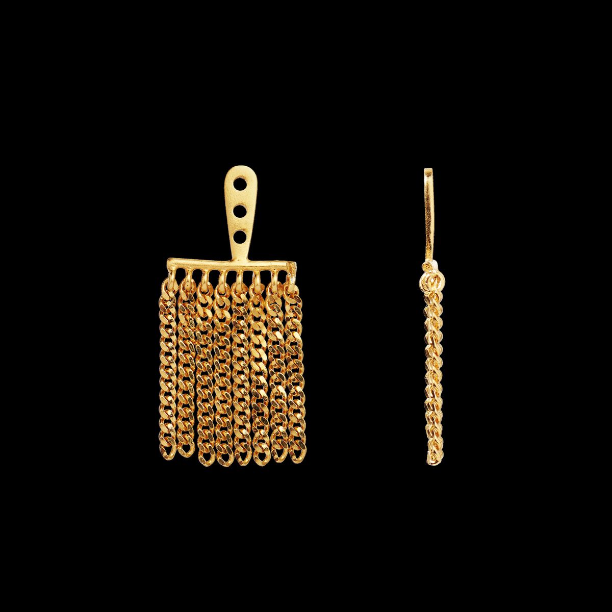 Dancing Chains Behind Ear Earring - Single