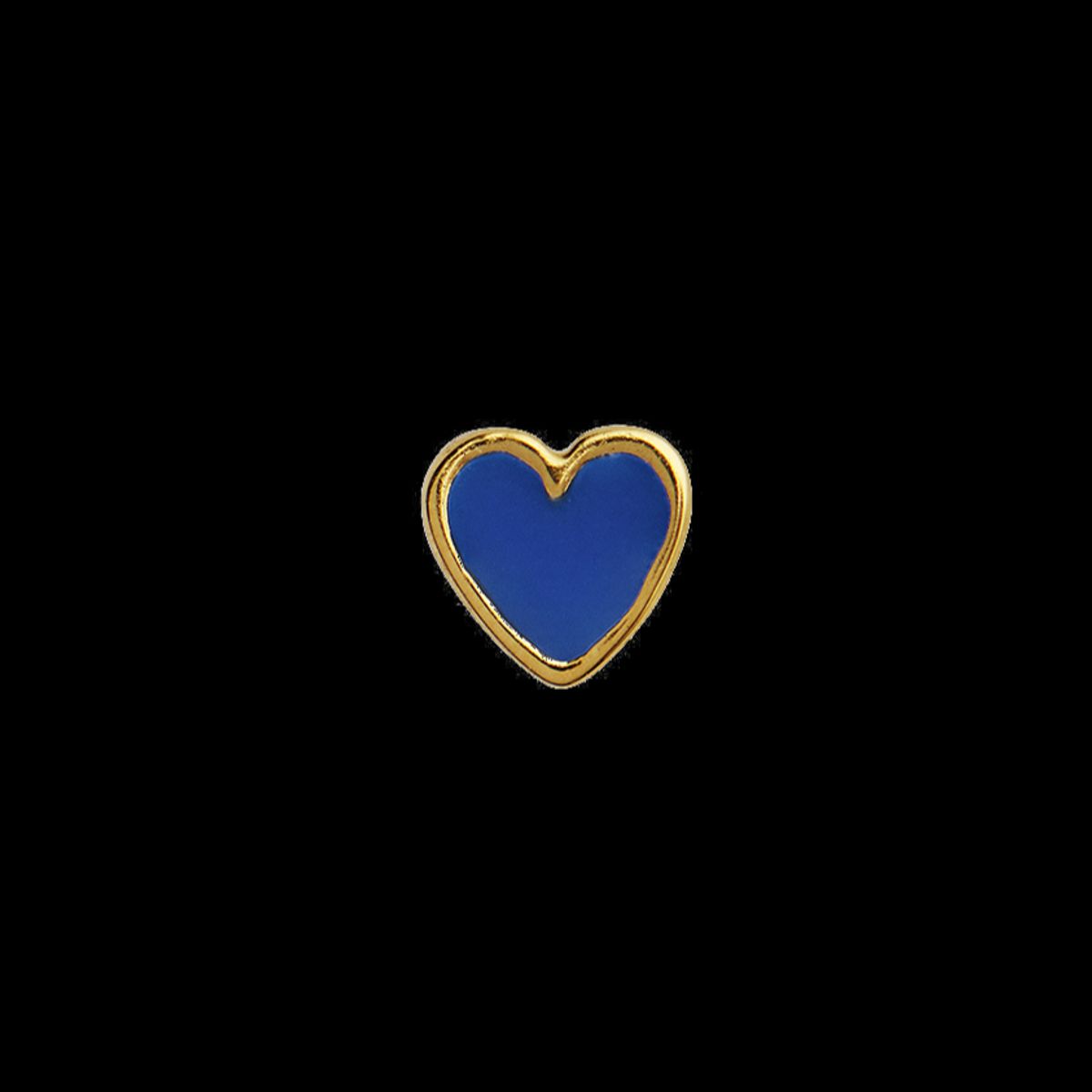 Petit Love Heart Cobalt Blue Enamel - Single