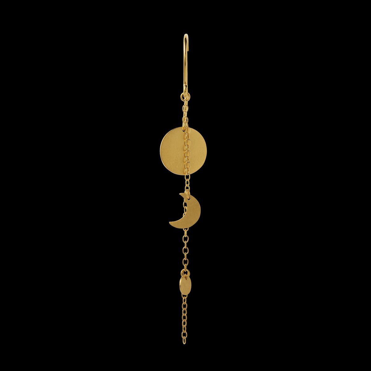 Sun and Moon Earring with Chain - Single