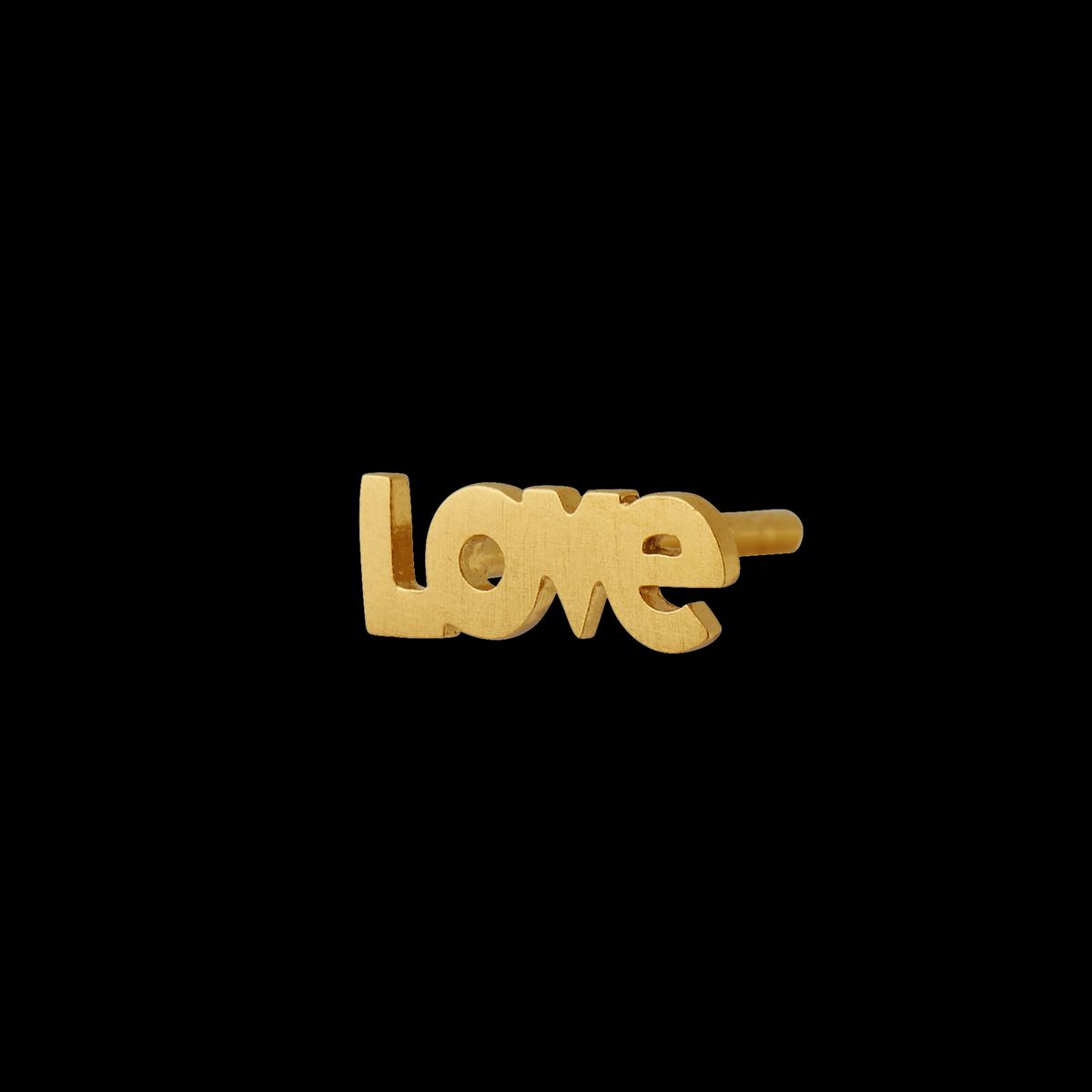 I Love Earring - Single - Forgyldt Sølv.