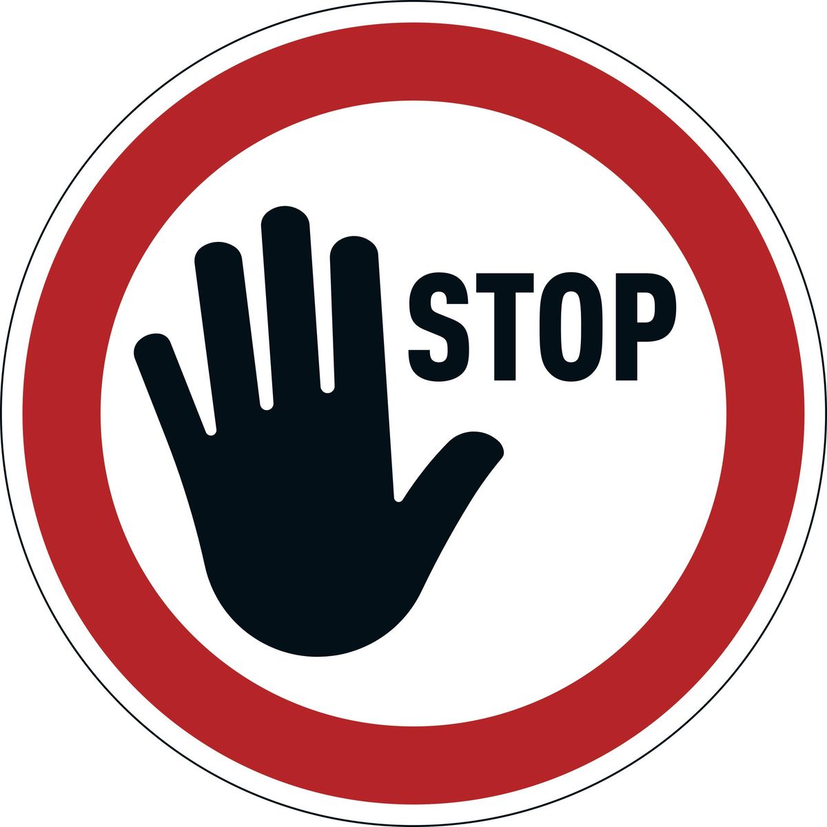 Forbudsskilt "STOP" aftagelig