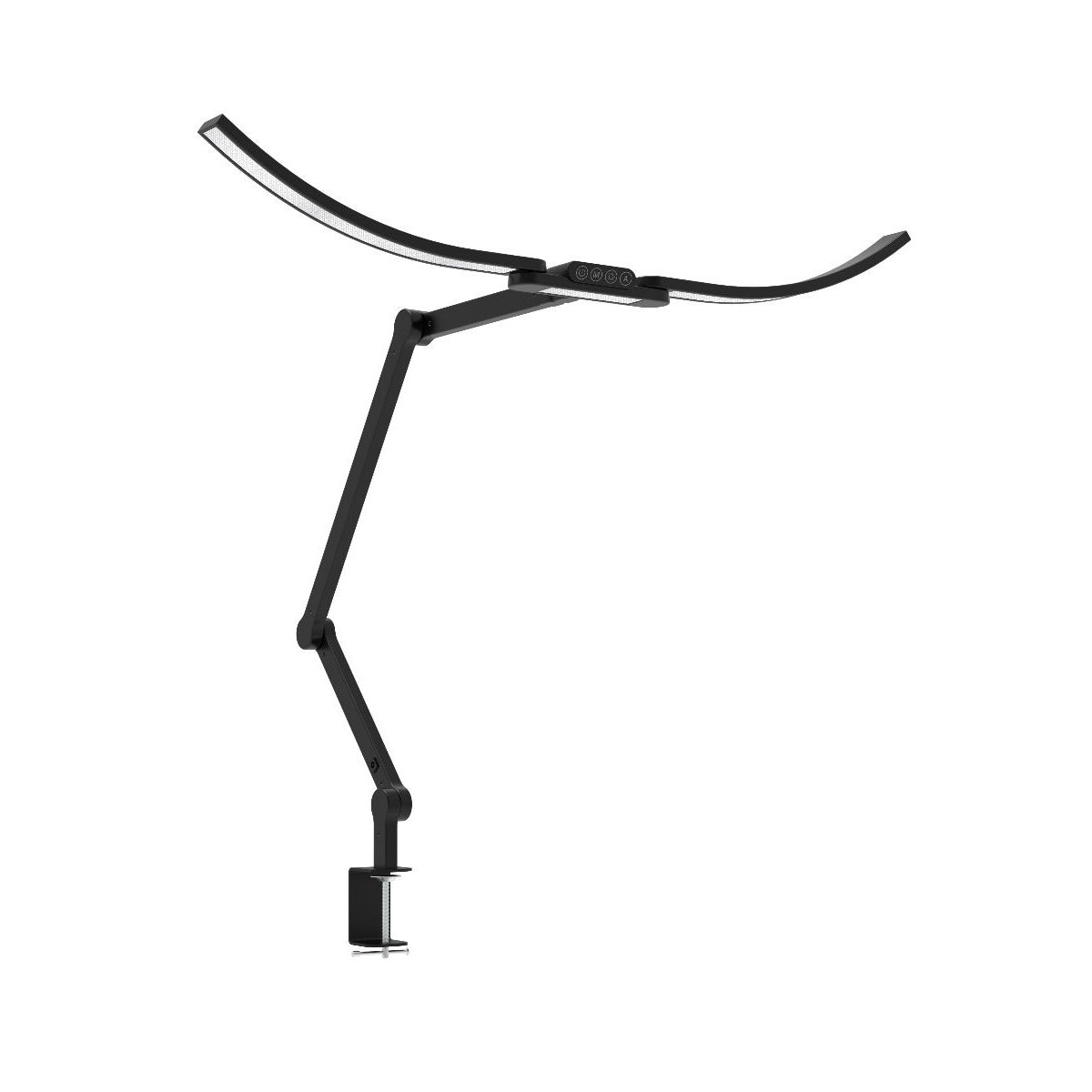 Transformbar Skrivebordslampe - Med svingarm og holder - 1600 Lumen - Sort - PLUS