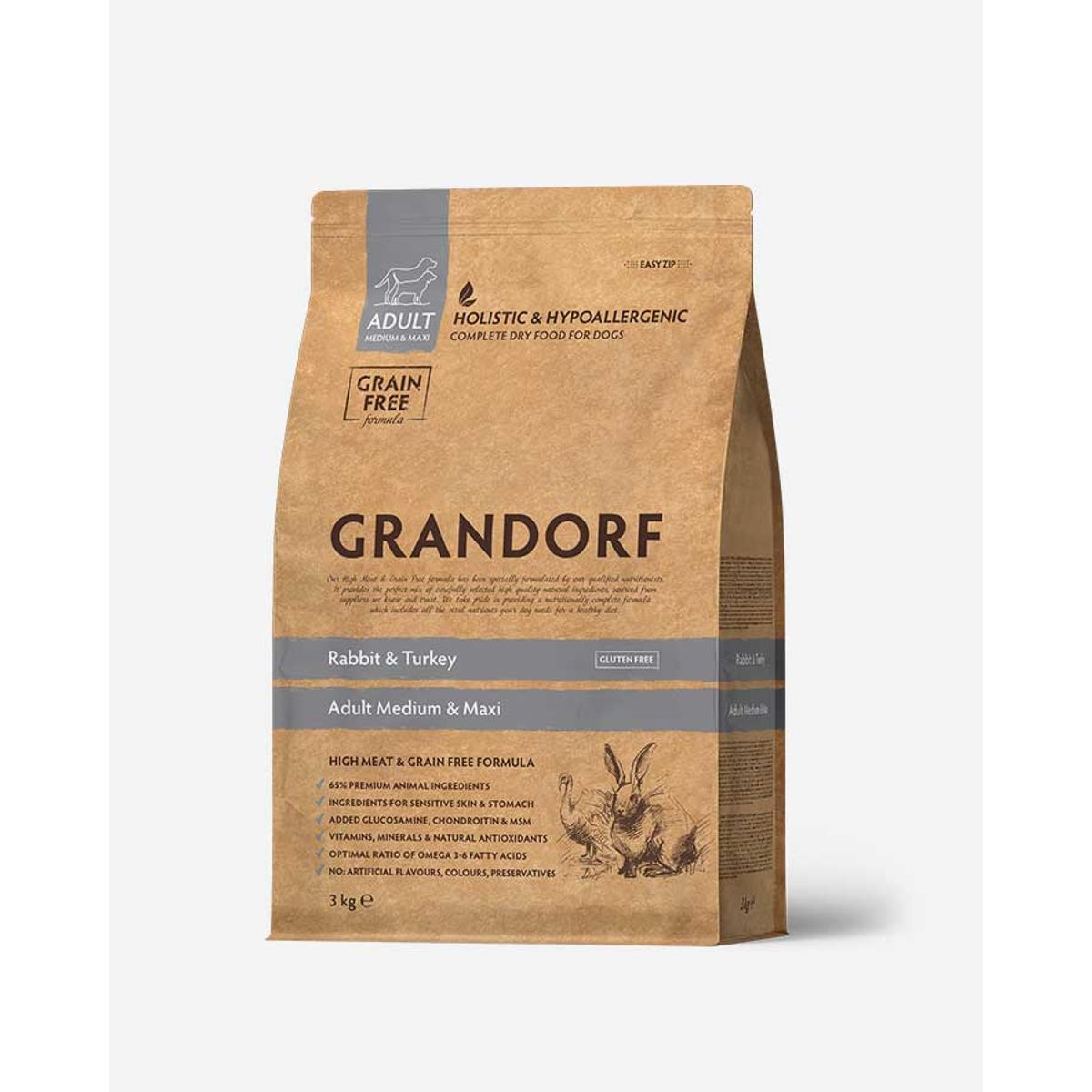 Grandorf Adult - Kanin, Kalkun og Kornfri - 3kg