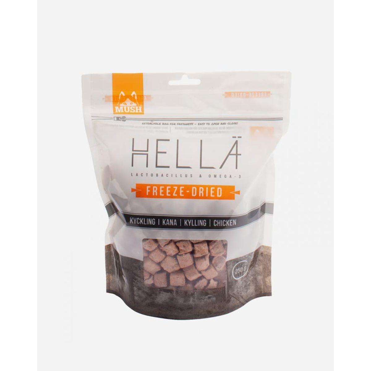 MUSH HELLÄ - Frysetørret hundefoder med Kylling - 250g