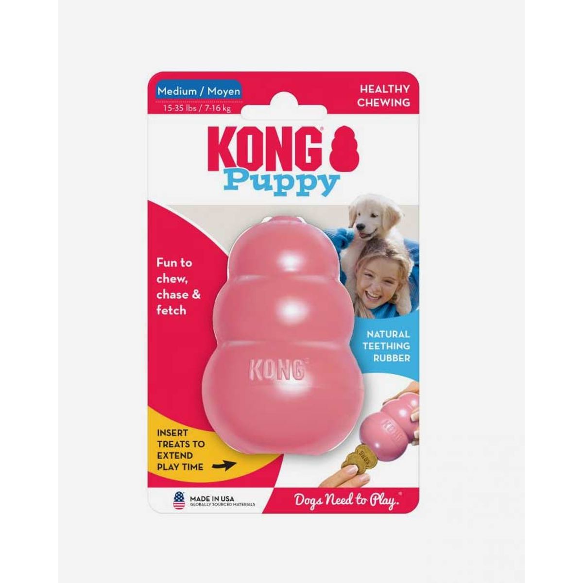 KONG Puppy - Legetøj - 2 farver, Medium