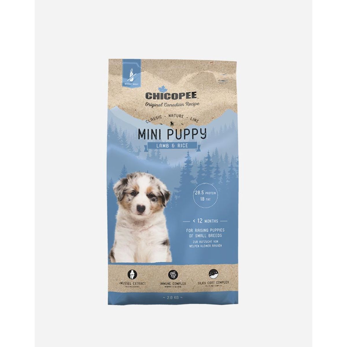 Chicopee Classic Nature Line Mini Puppy - Lam og Ris - 2 kg