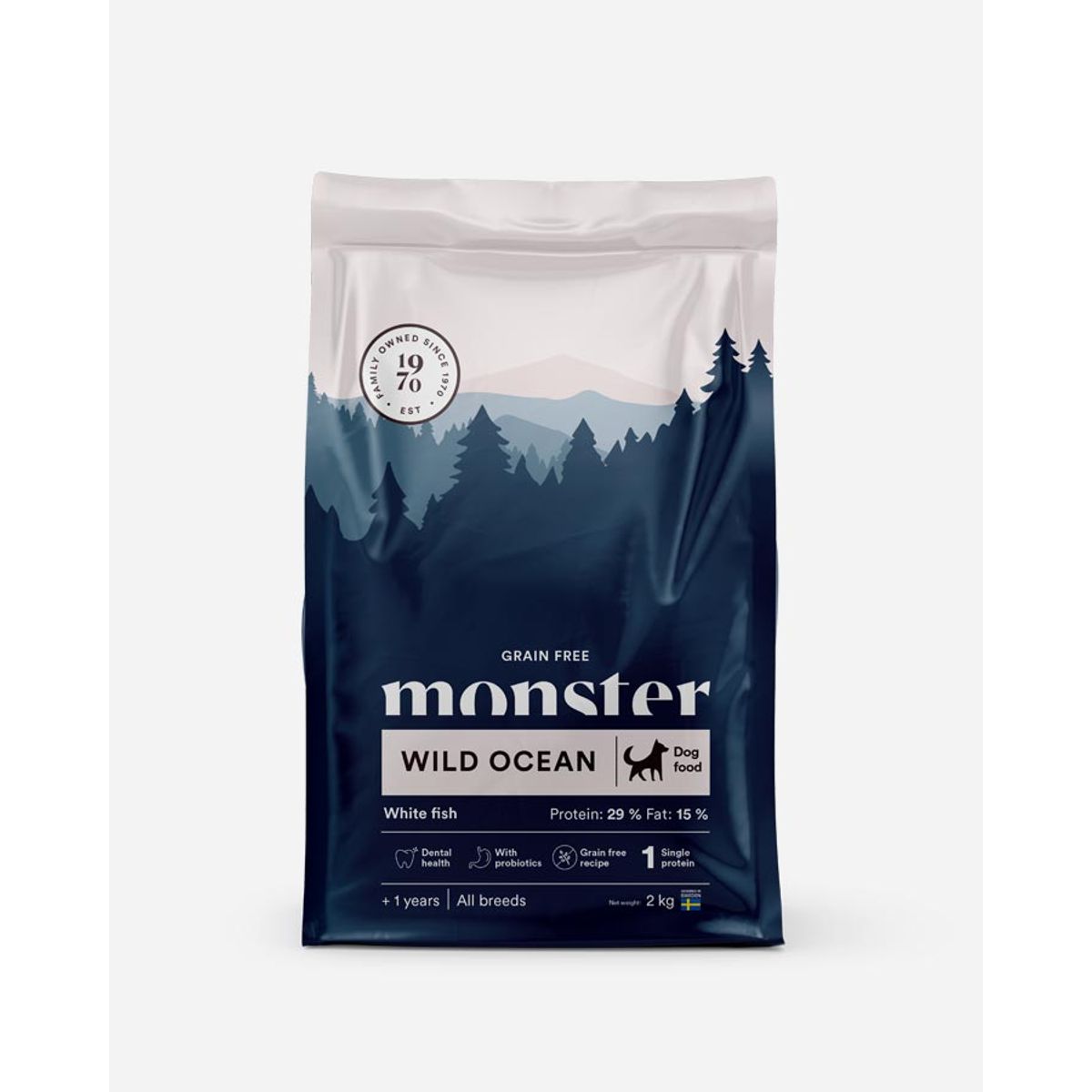 Monster Wild Ocean (Sensitive) - Kornfrit og Hvid fisk - 2kg