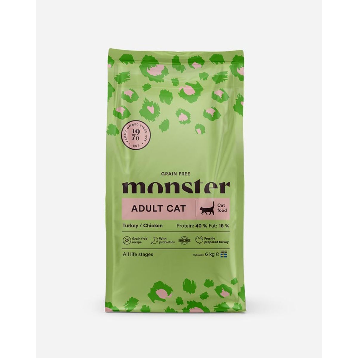 Monster Adult Cat - Kornfrit, Kalkun og Kylling - 6kg