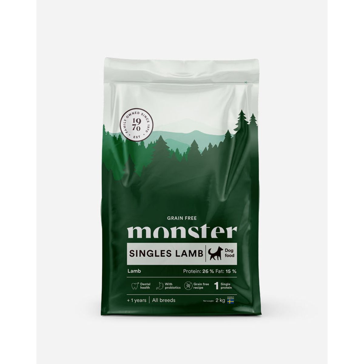 Monster Singles - Kornfrit og Lam - 2kg