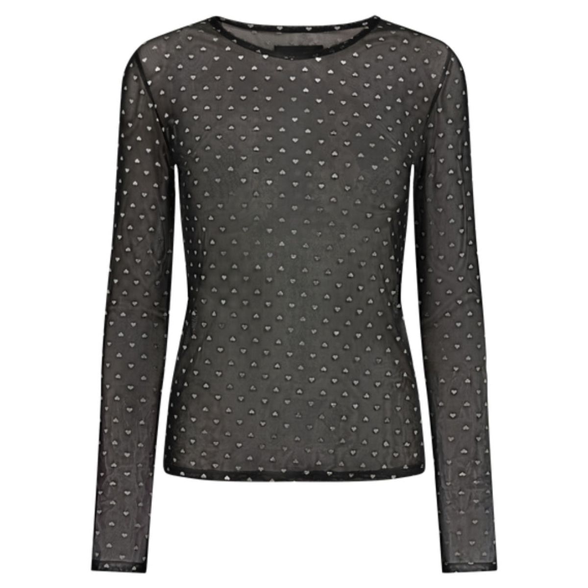 LIBERTÃ dame bluse MESH - BLACK SILVER HEART