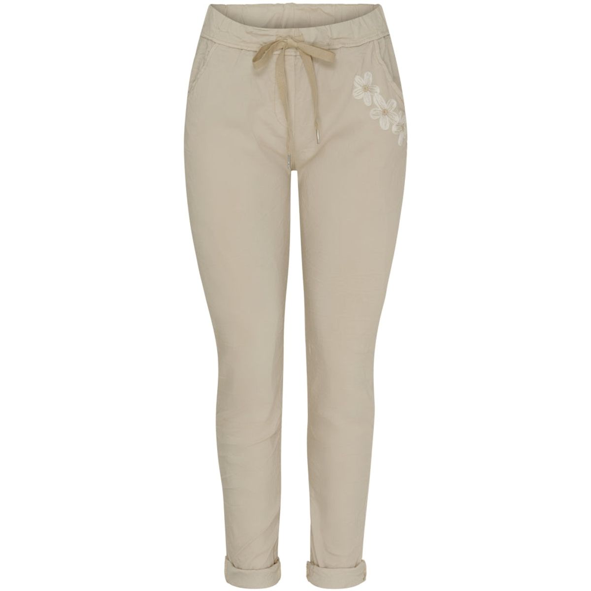 Marta Du Chateau dame bukser MdcTalia - Beige/White Flower