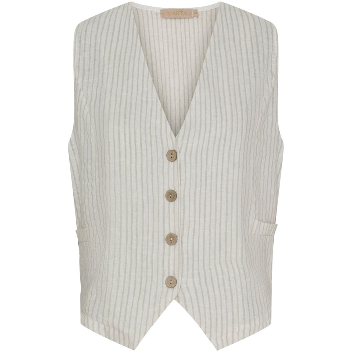 Marta Du Chateau dame vest MdcEdel - Stripe Grey