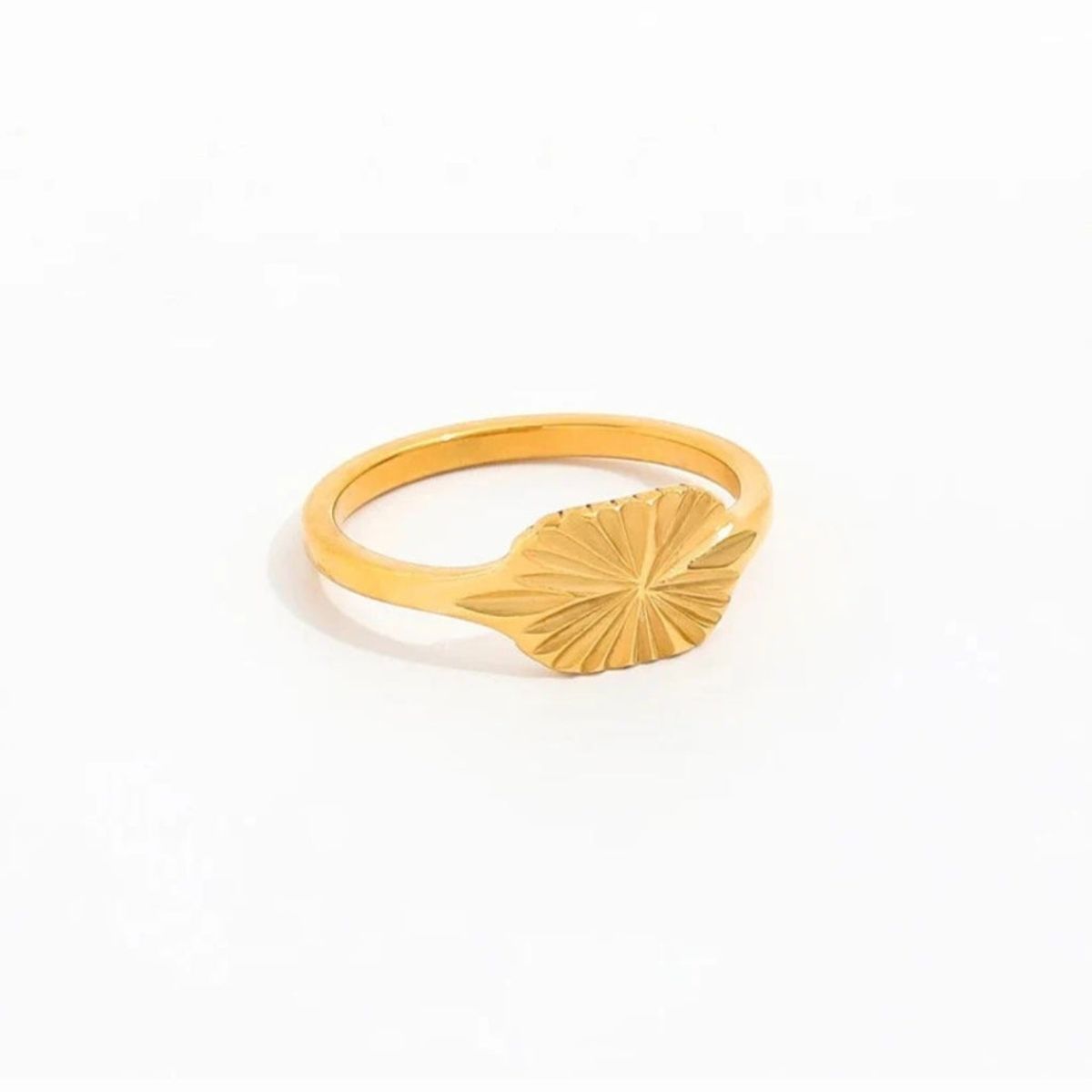 Muun Studios Sun signet Retangle Ring 18K Guldbelagt R060 - Guld