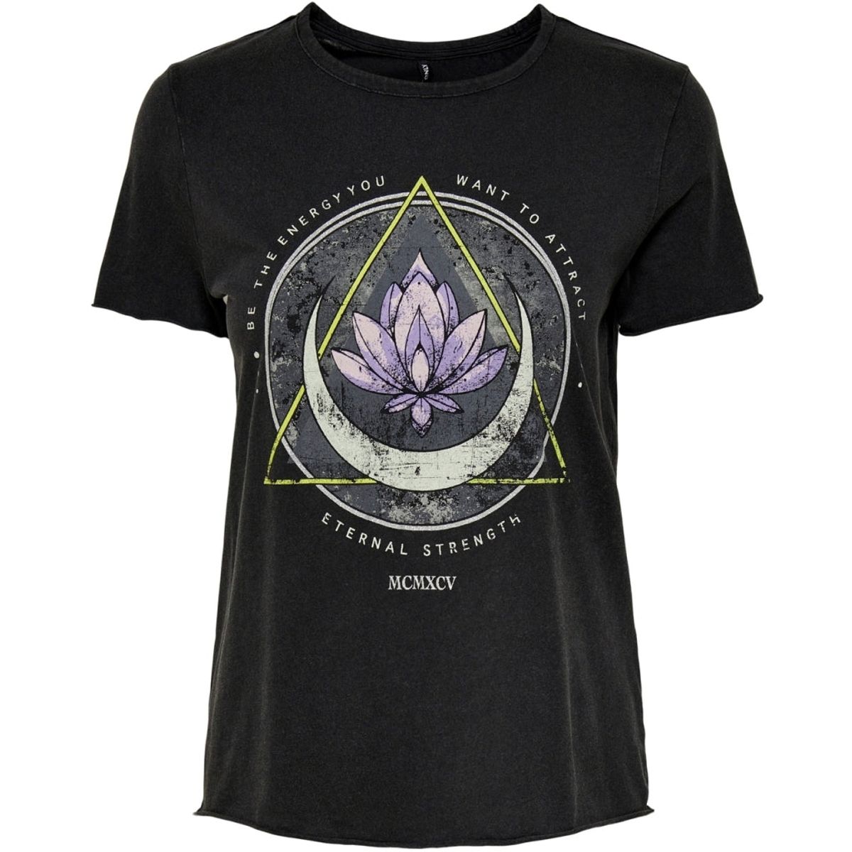 ONLY dame t-shirt ONLLUCY - Black LOTUS