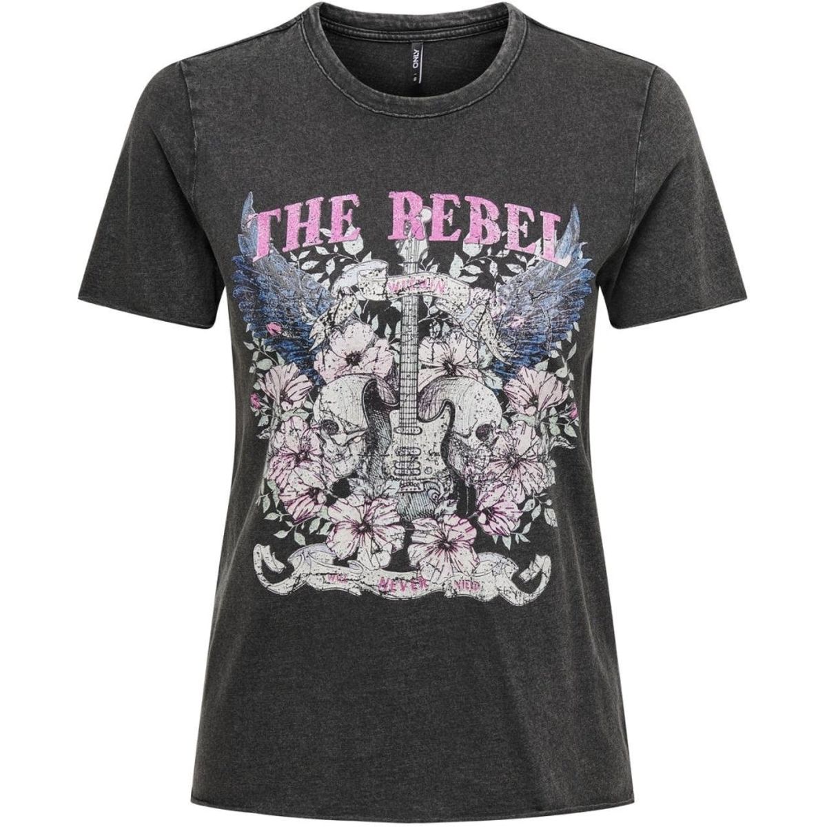 ONLY dame t-shirt ONLLUCY - Black The rebel