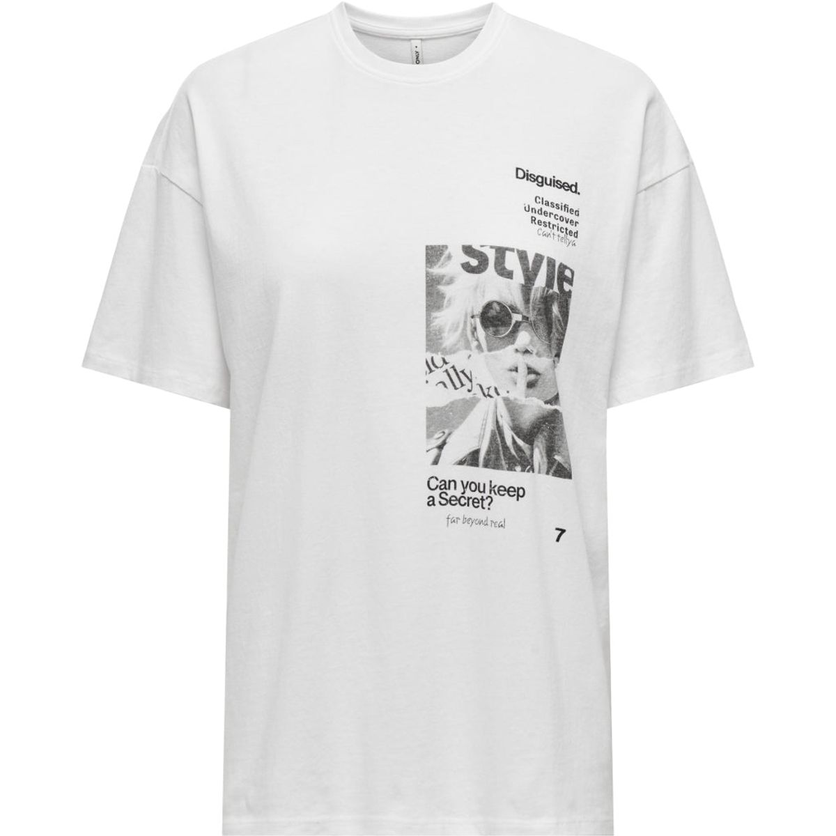 ONLY dame t-shirt ONLPERNILLE - Bright White Disguised