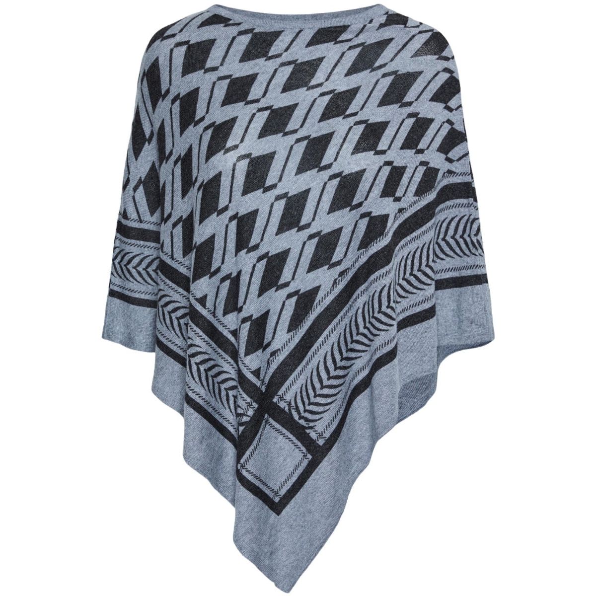 PIECES dame poncho PCNOVIS - Light Grey Melange