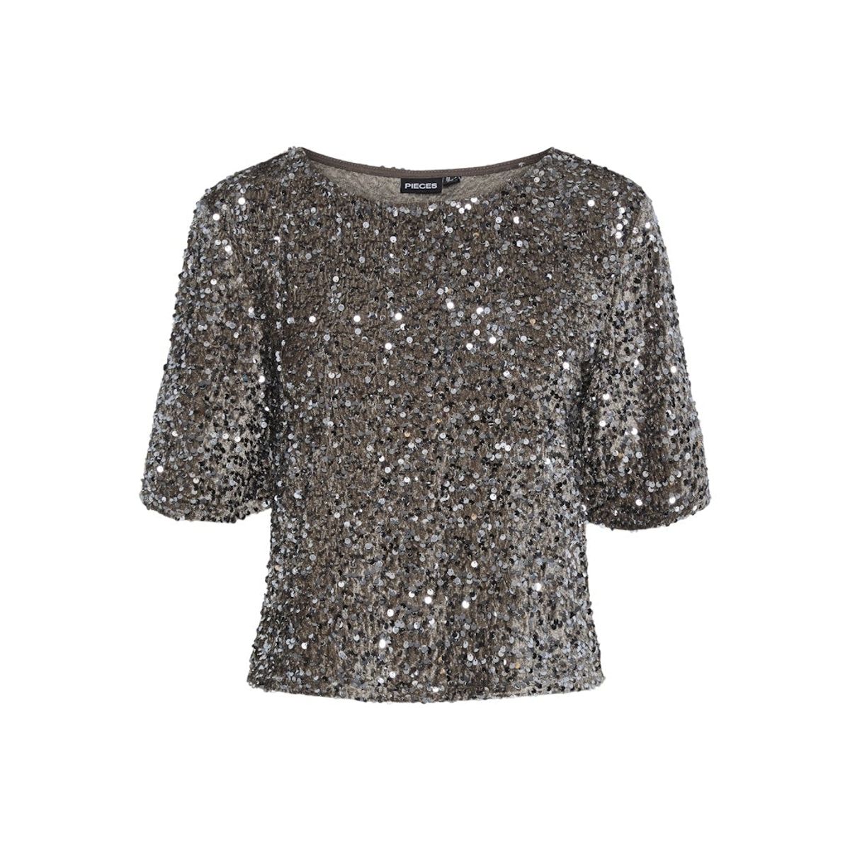 Pieces dame top PCKAM - Morel Silver sequins