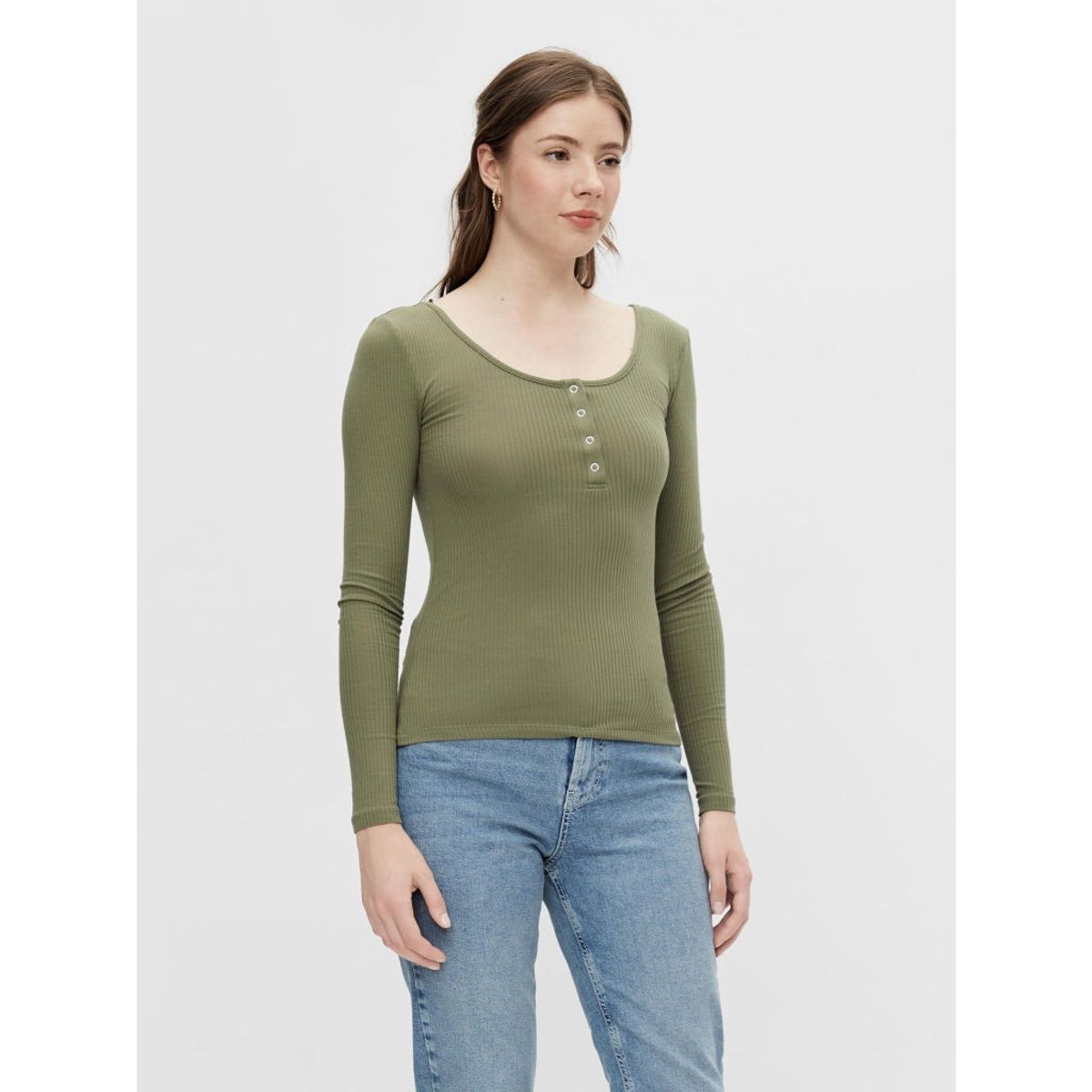 PIECES dame top PCKITTE - Deep Lichen Green