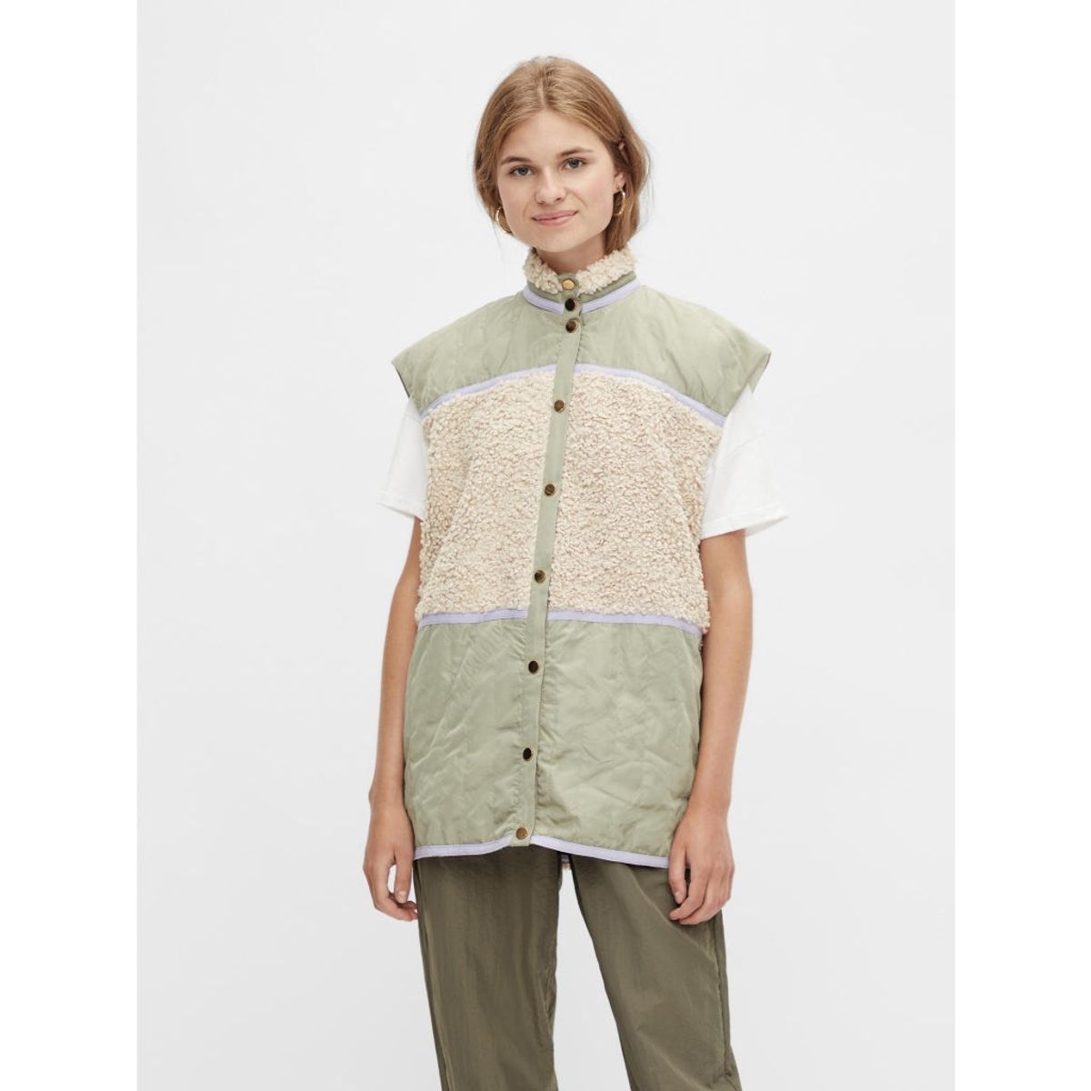 PIECES dame vest PCISSY - Desert sage