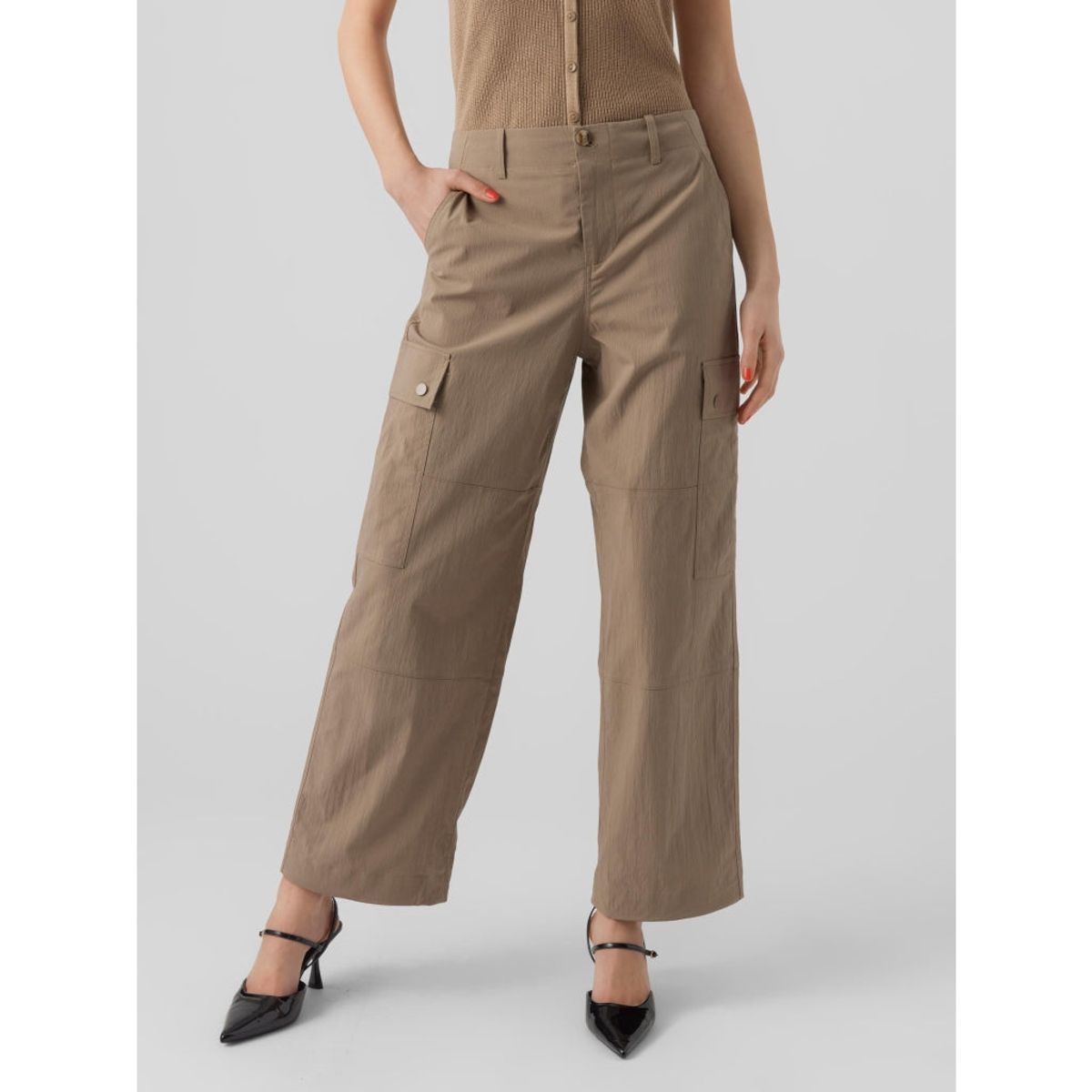 Vero Moda dame cargo bukser VMRILEY - Desert Taupe