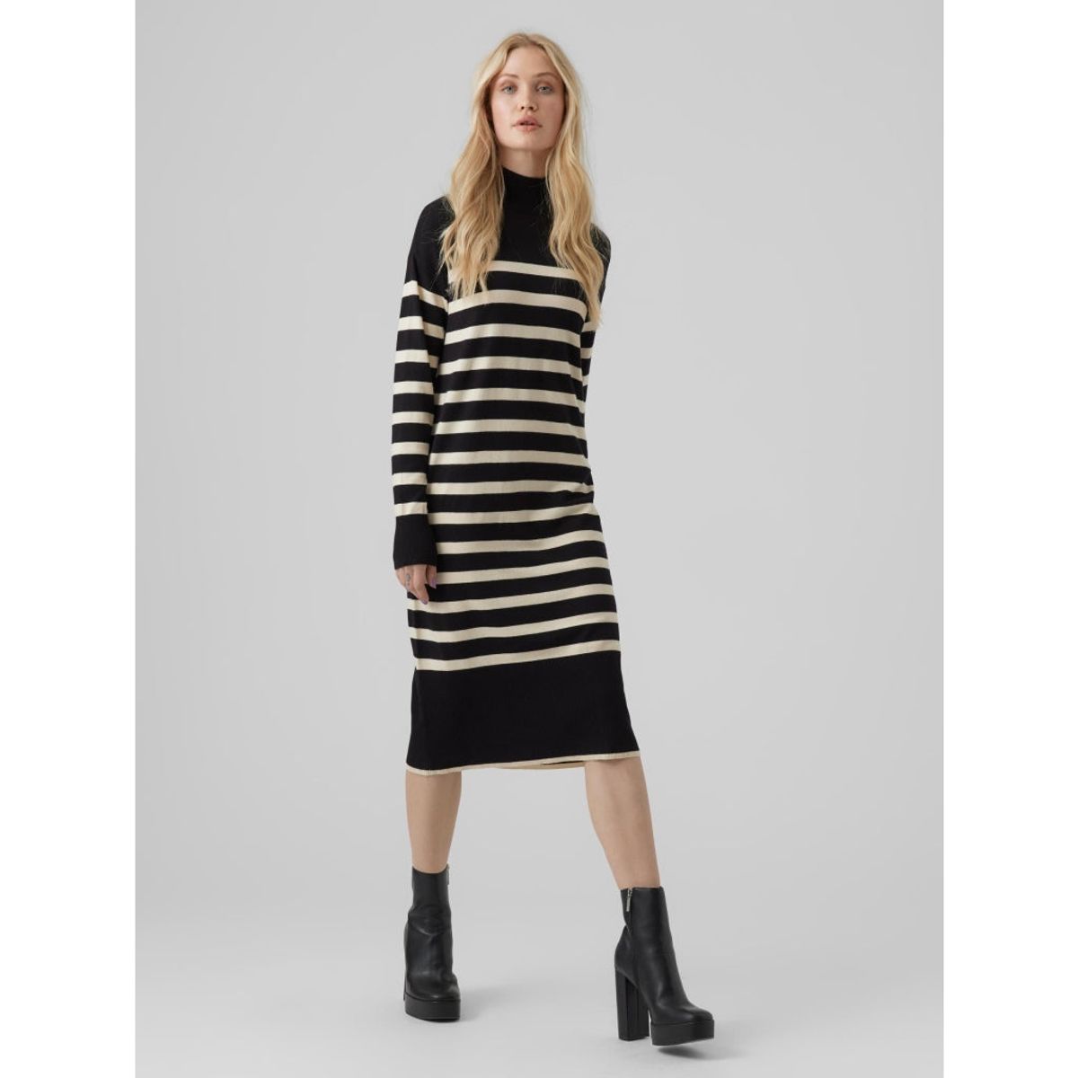 Vero Moda dame kjole VMHAPPINESS - Black W. BIRCH