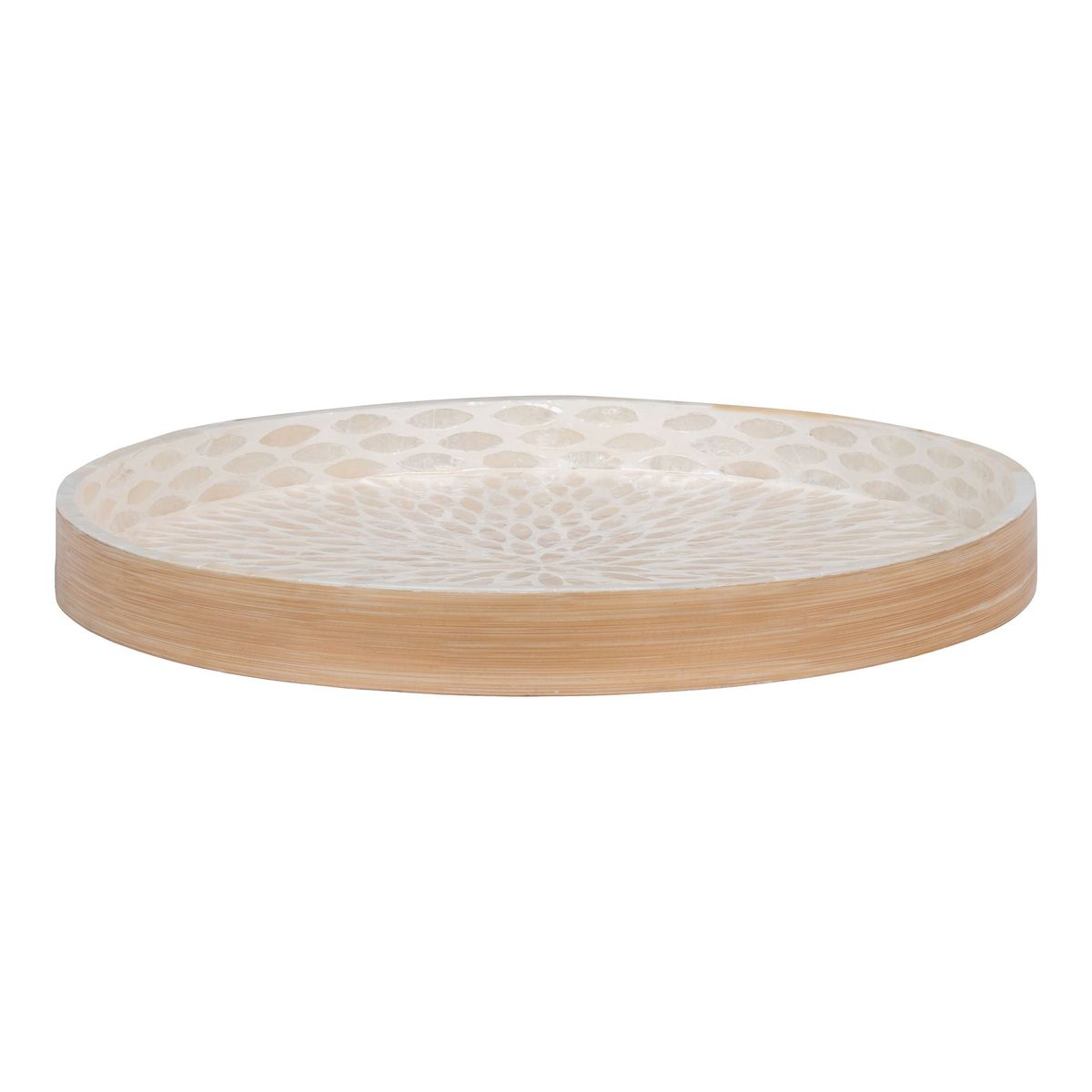 Bakke - Bakke, bambus/capiz, beige, 40x40x3,5 cm