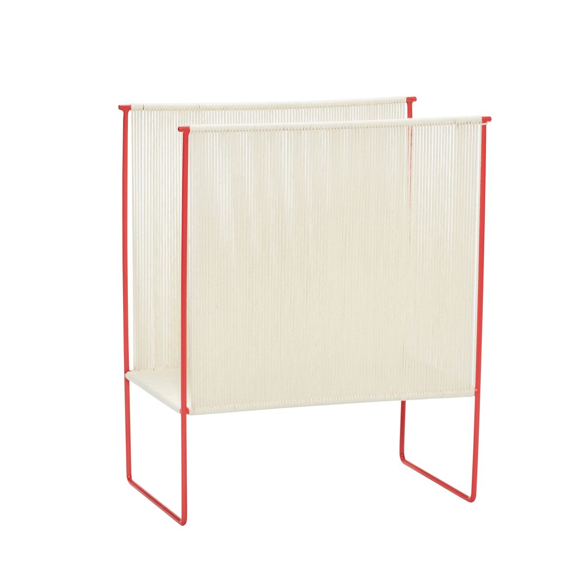 String Magasinholder Rød/Hvid - 43x25xh50cm - 43x25xh50cm / Beige,Rød / Bomuld (100%),Jern