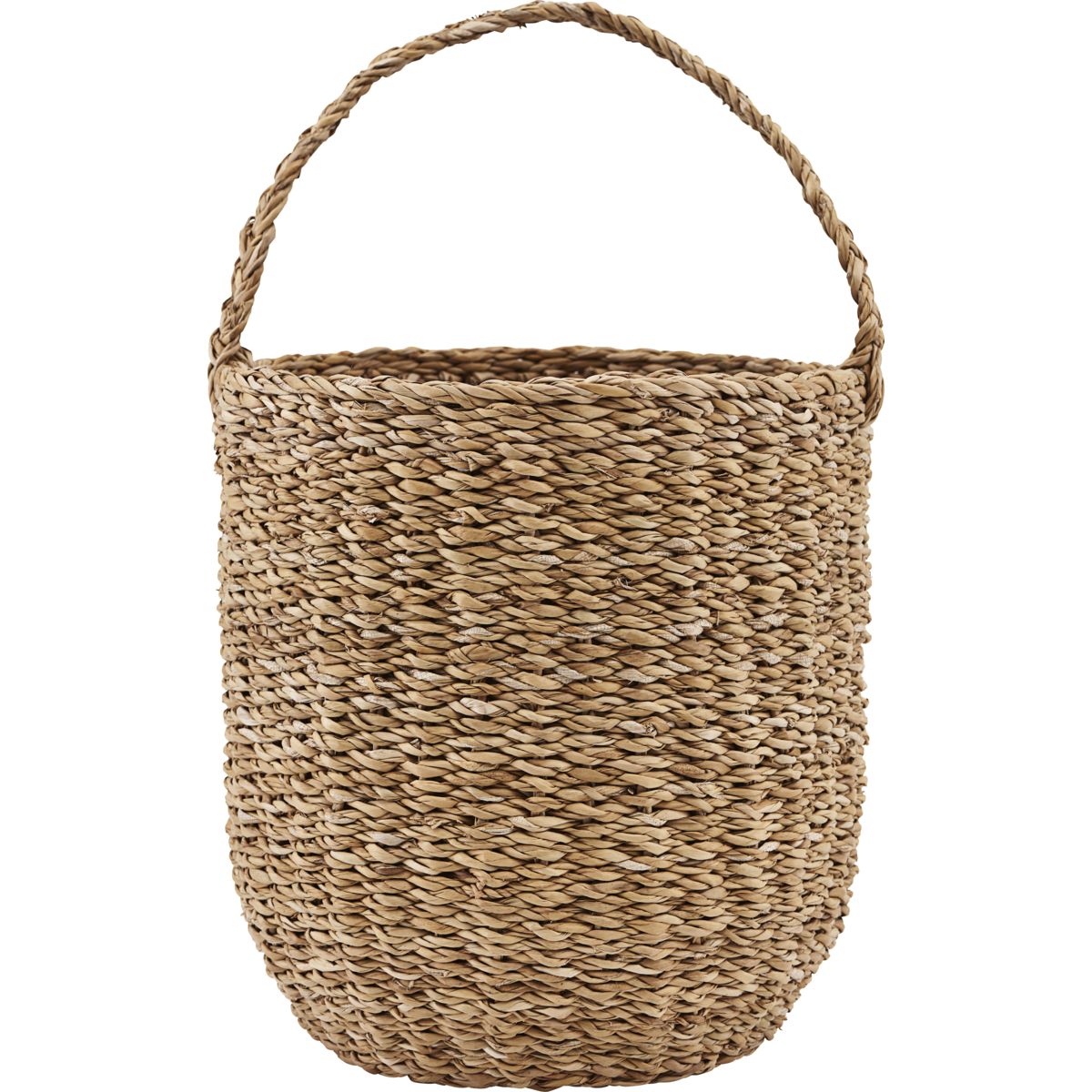 Basket, NVUse w. handle, Natural - h: 27 cm, dia: 24 cm / Natural