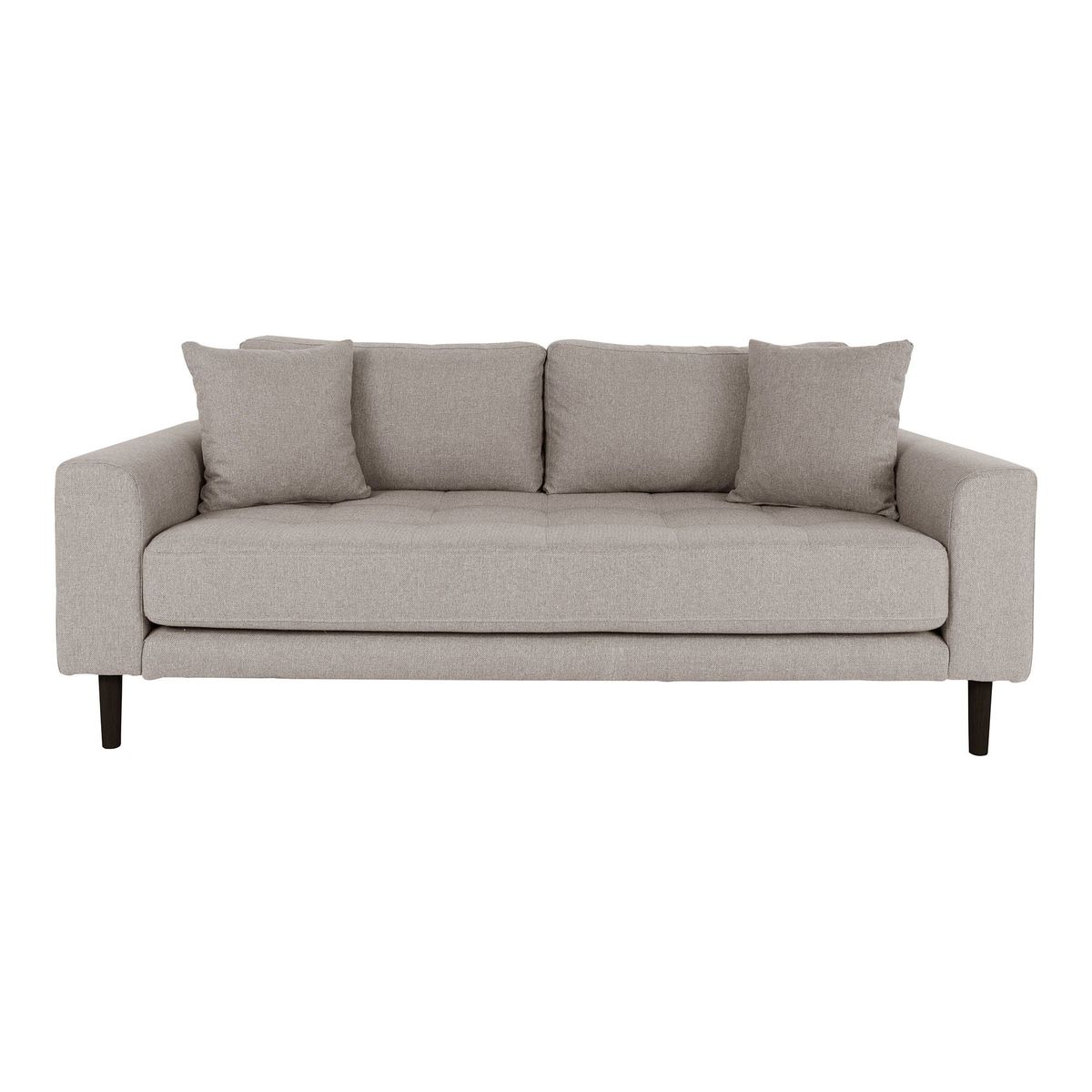 Lido 2,5 Personers Sofa - 2,5 Personers Sofa, stone med to puder og sorte træben, HN1030 - Stone