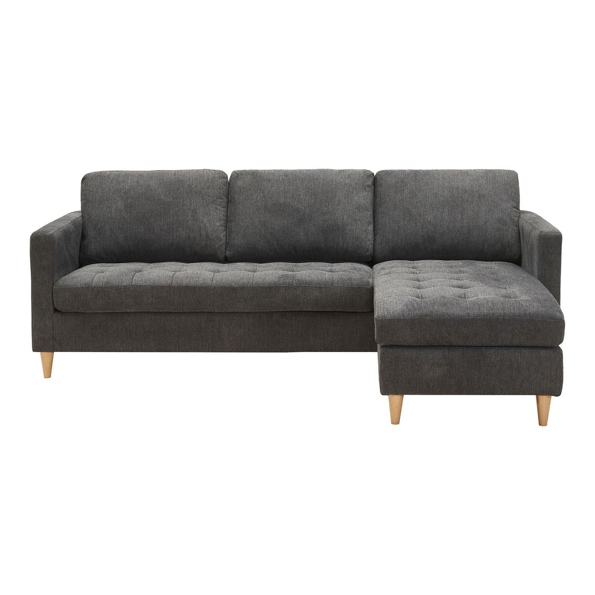 Firenze Sofa - Sofa, mørkegrå med natur træben, HN1045