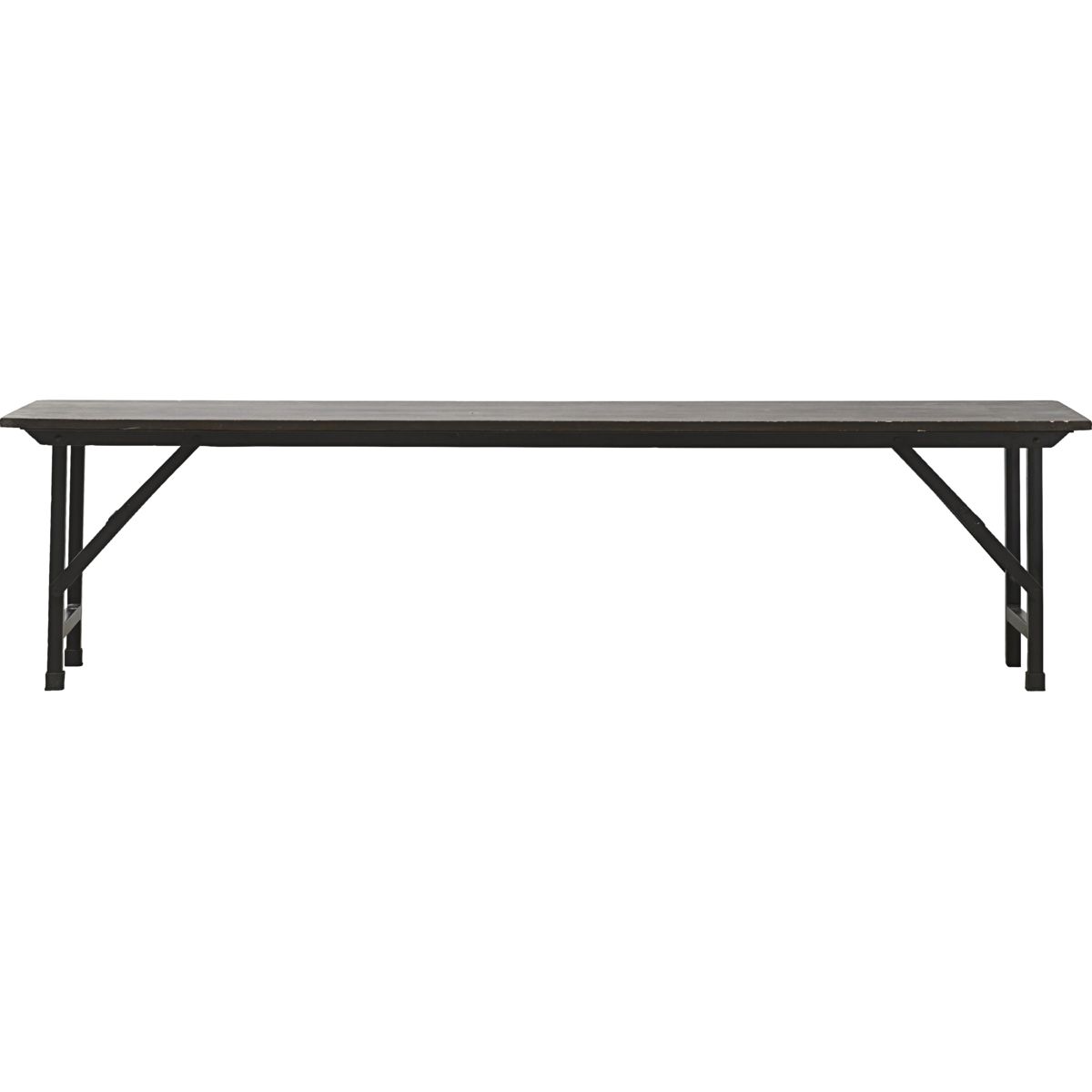 Bænk, HDParty, Sort - Black / Table top: Mango Wood , Frame: Iron / l: 180 cm, w: 36 cm, h: 45 cm