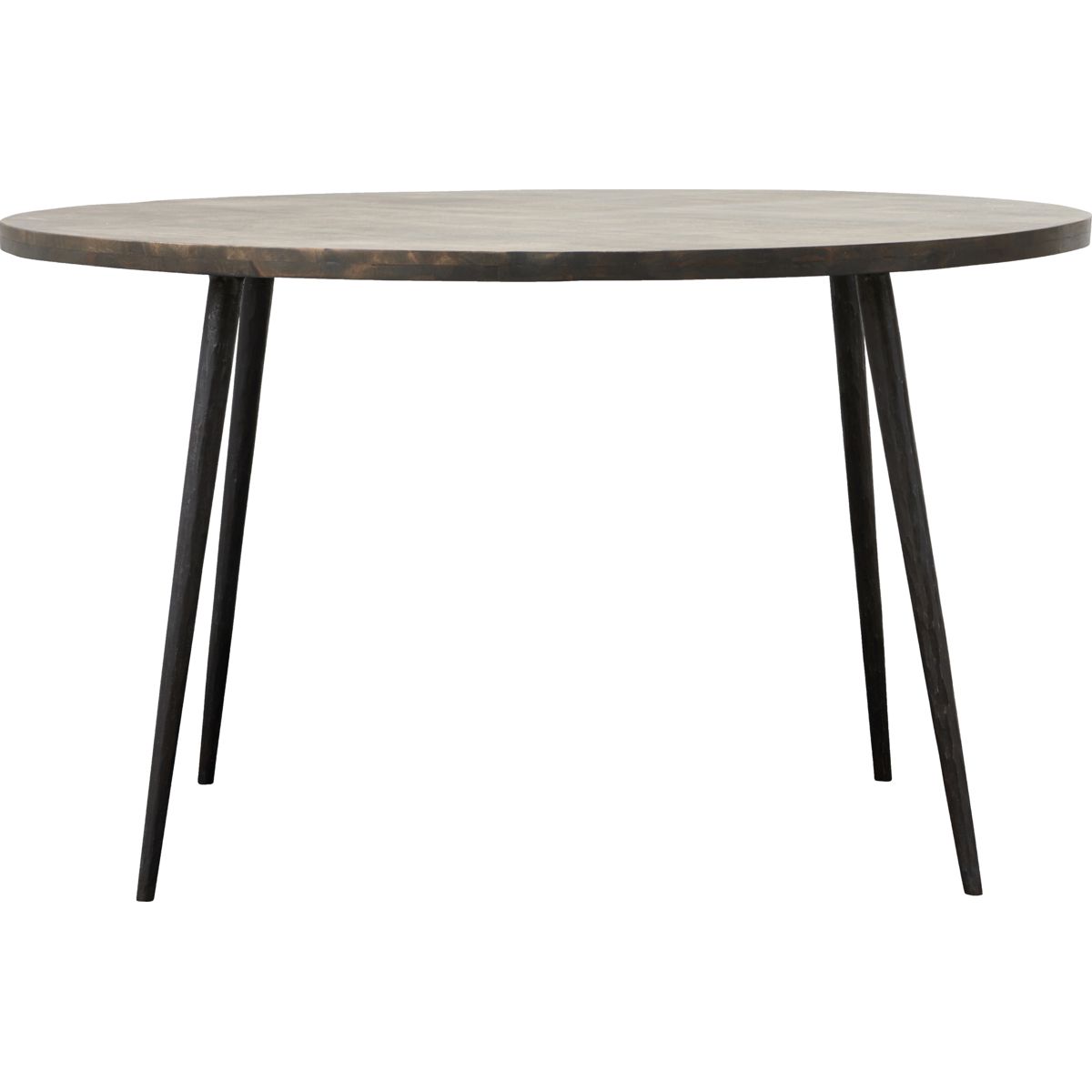 Spisebord, HDClub, Sortbejdset - Black stain / Table top: Mango Wood , Frame: Iron / h: 76 cm, dia: 130 cm