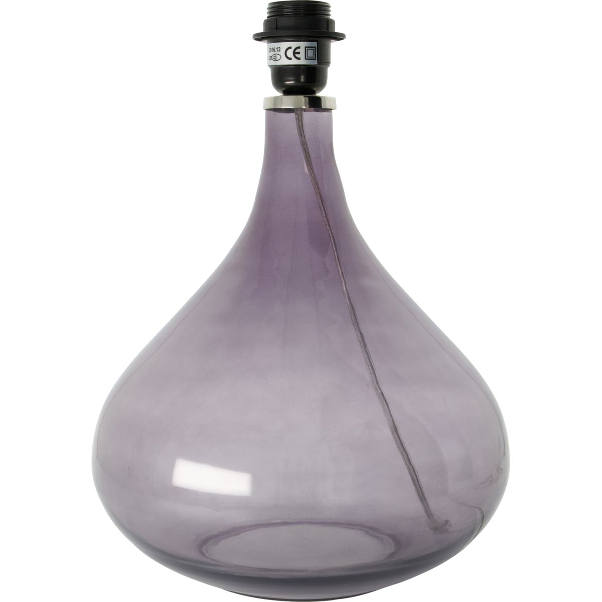 Lamp base, HDSmall, Grey - h: 34 cm, dia: 26 cm / Grå / Glas, Metal