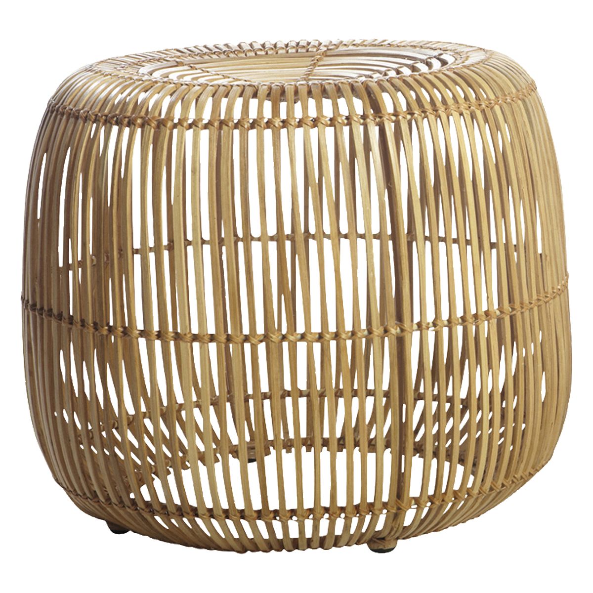 Skammel, HDModern, Natur - Nature / Rattan , Iron / h: 45 cm, dia: 52 cm