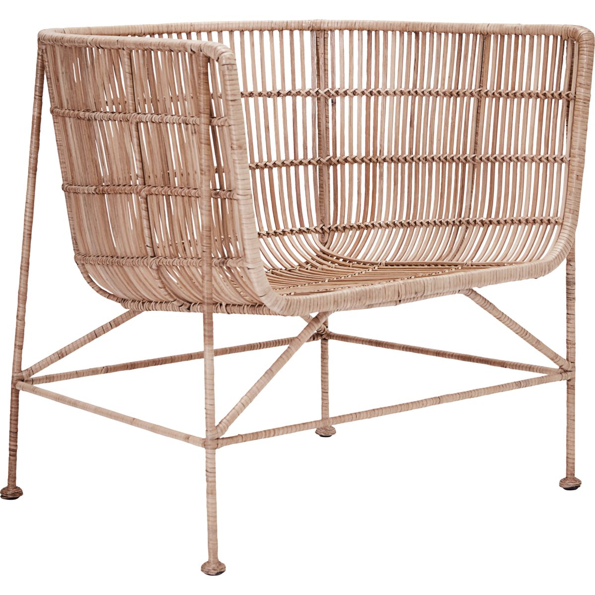 Chair, HDCuun, Nature - Nature / Rattan , Frame: Iron / l: 65.5 cm, w: 70 cm, h: 70 cm